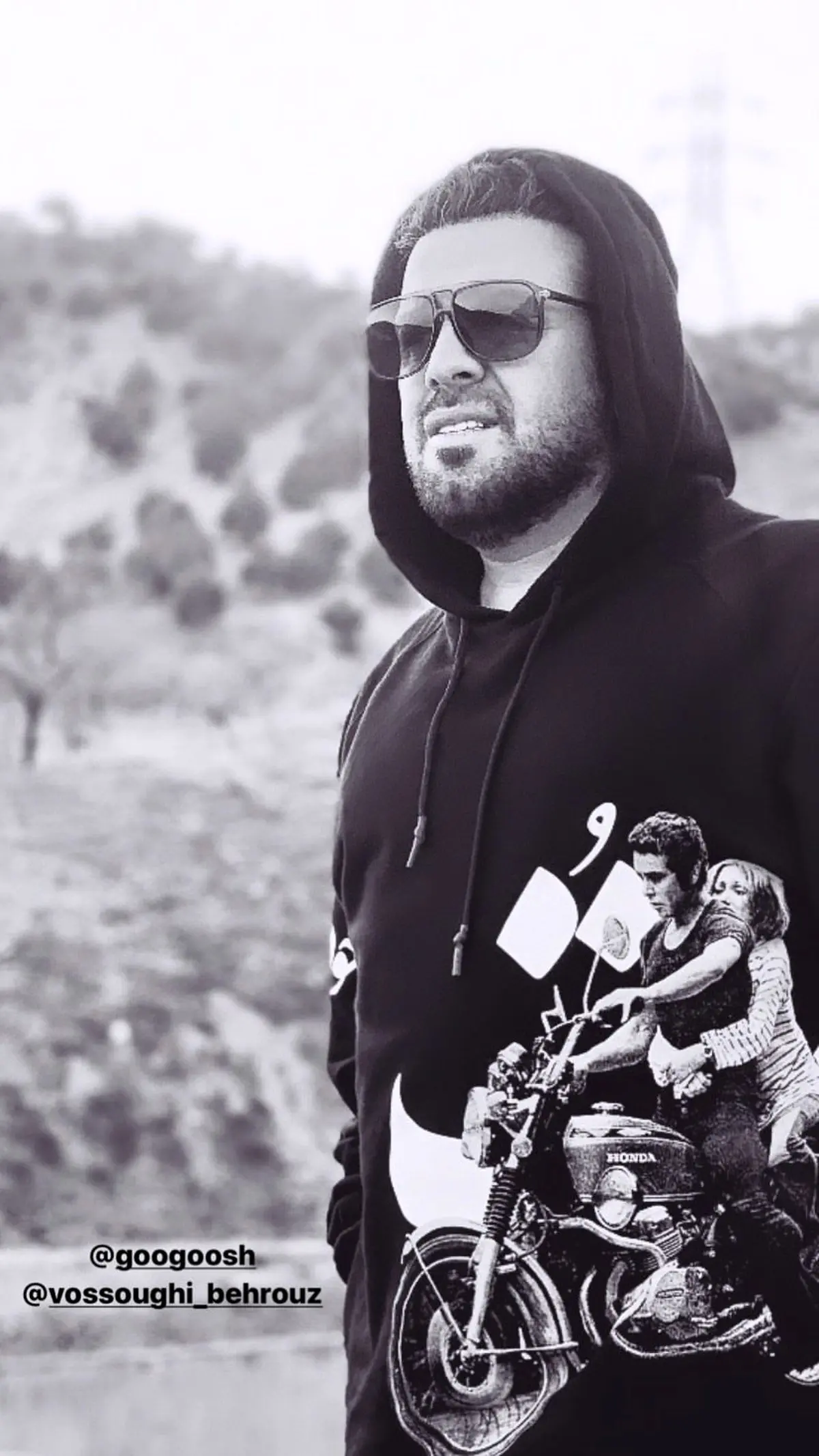 پرتره سیاه و سفید بازیگر محبوب سینما