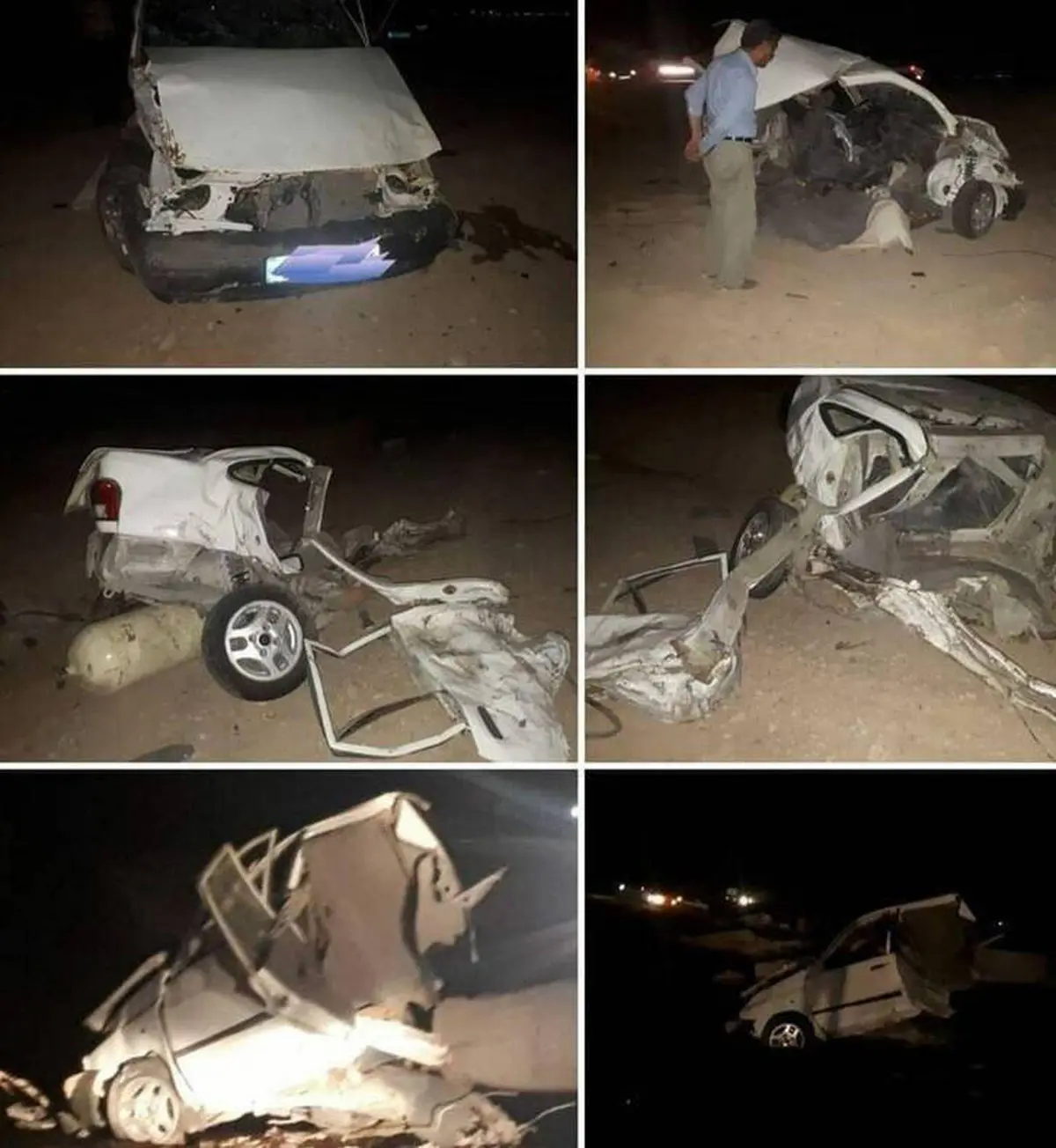 معجزه / راننده پراید از این خودروی تکه تکه شده زنده بیرون آمد+ عکس