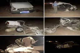 معجزه / راننده پراید از این خودروی تکه تکه شده زنده بیرون آمد+ عکس