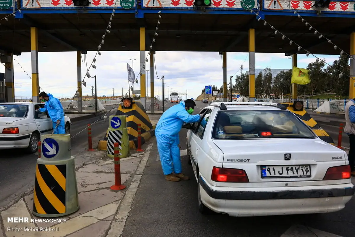 اجرای طرح تب سنجی در عوارضی اتوبان قم + عکس