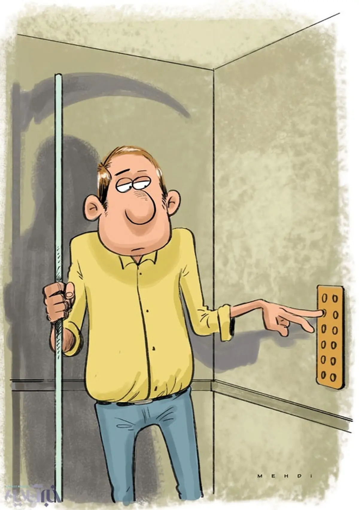 فاجعه آسانسوری!/کاریکاتور