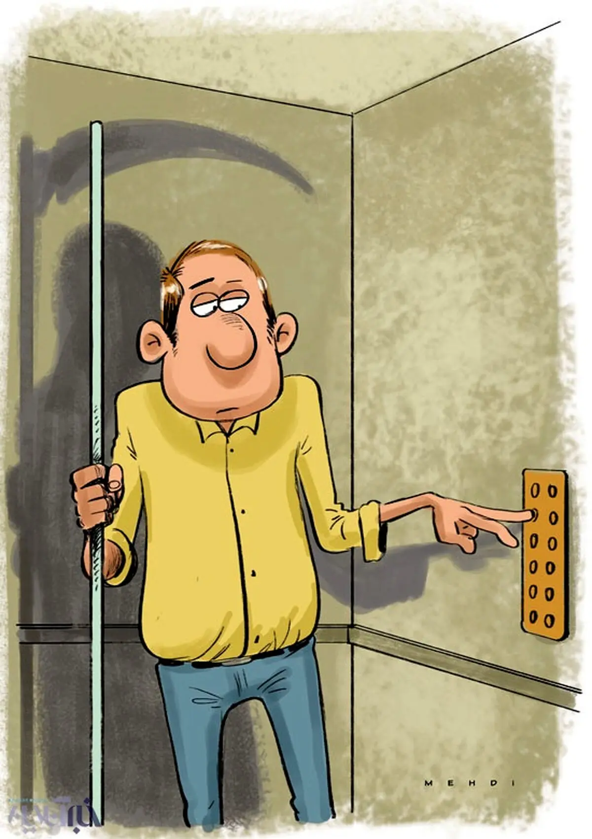 فاجعه آسانسوری!/کاریکاتور