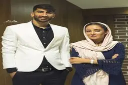 دروازه‌بان تیم ملی کنار بهاره افشاری در یک مراسم