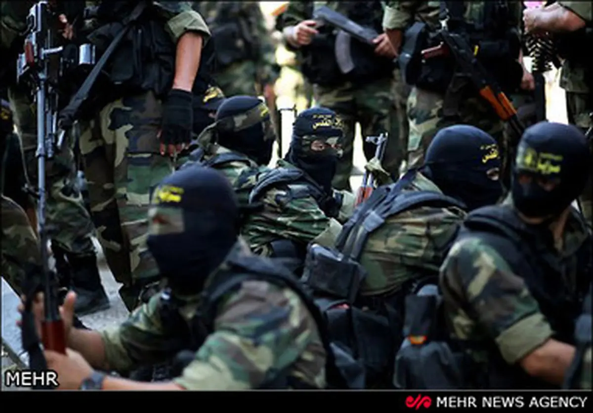 حاشیه‌های تصویری رژه اعضای جهاد اسلامی در غزه