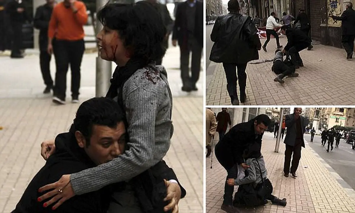 لحظه کشته شدن یک معترض زن در تظاهرات مصر+ تصاویر