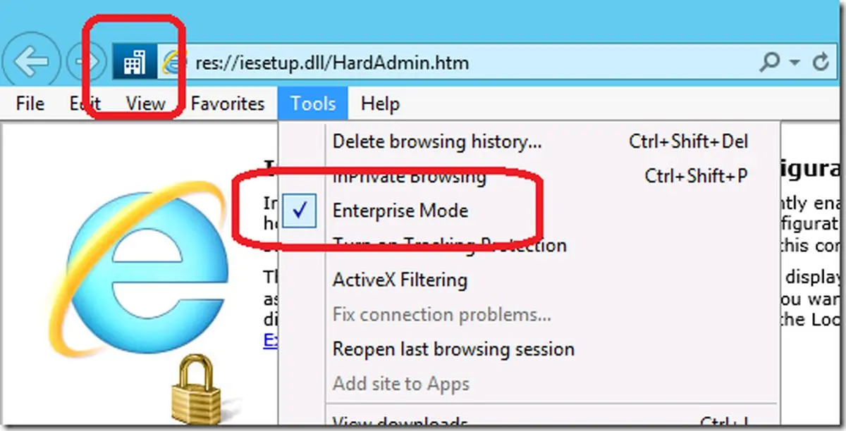 فعال سازي Enterprise در اينترنت اکسپلورر ۱۱