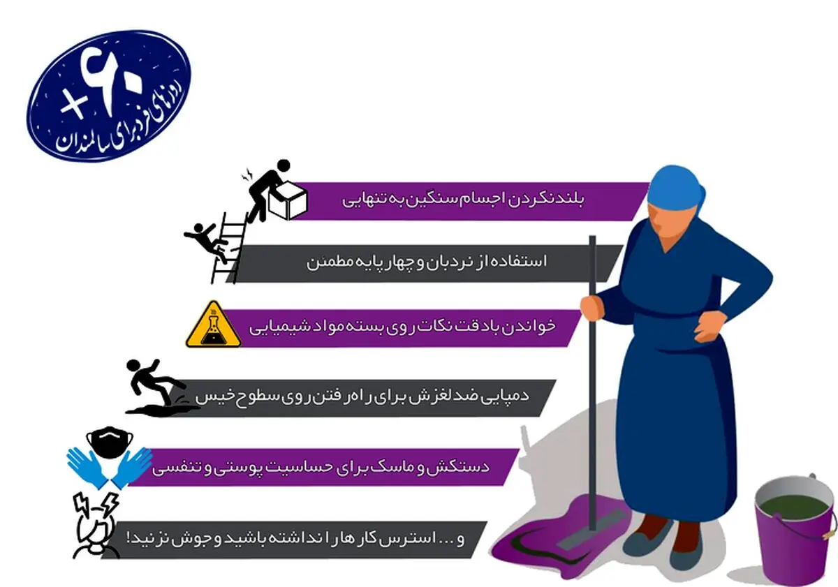 نکات مراقبتی خانه‌تکانی برای سالمندان!