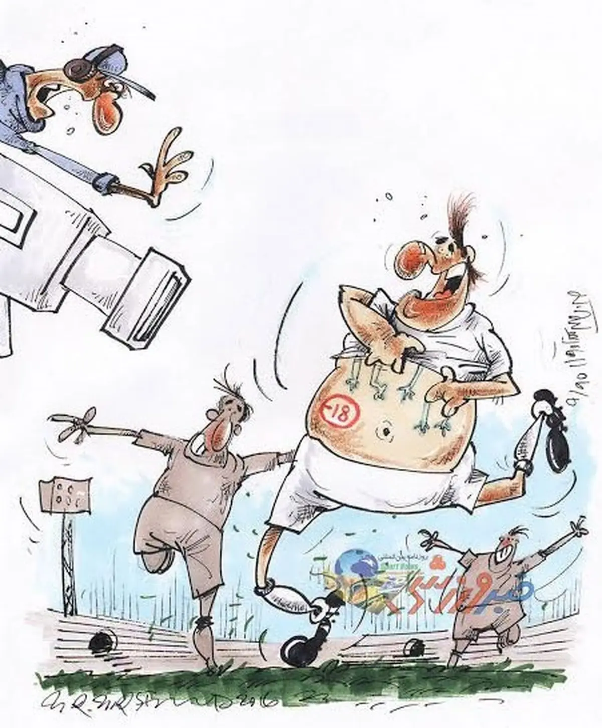 خالکوبی 18+ در لیگ برتر!/کاریکاتور