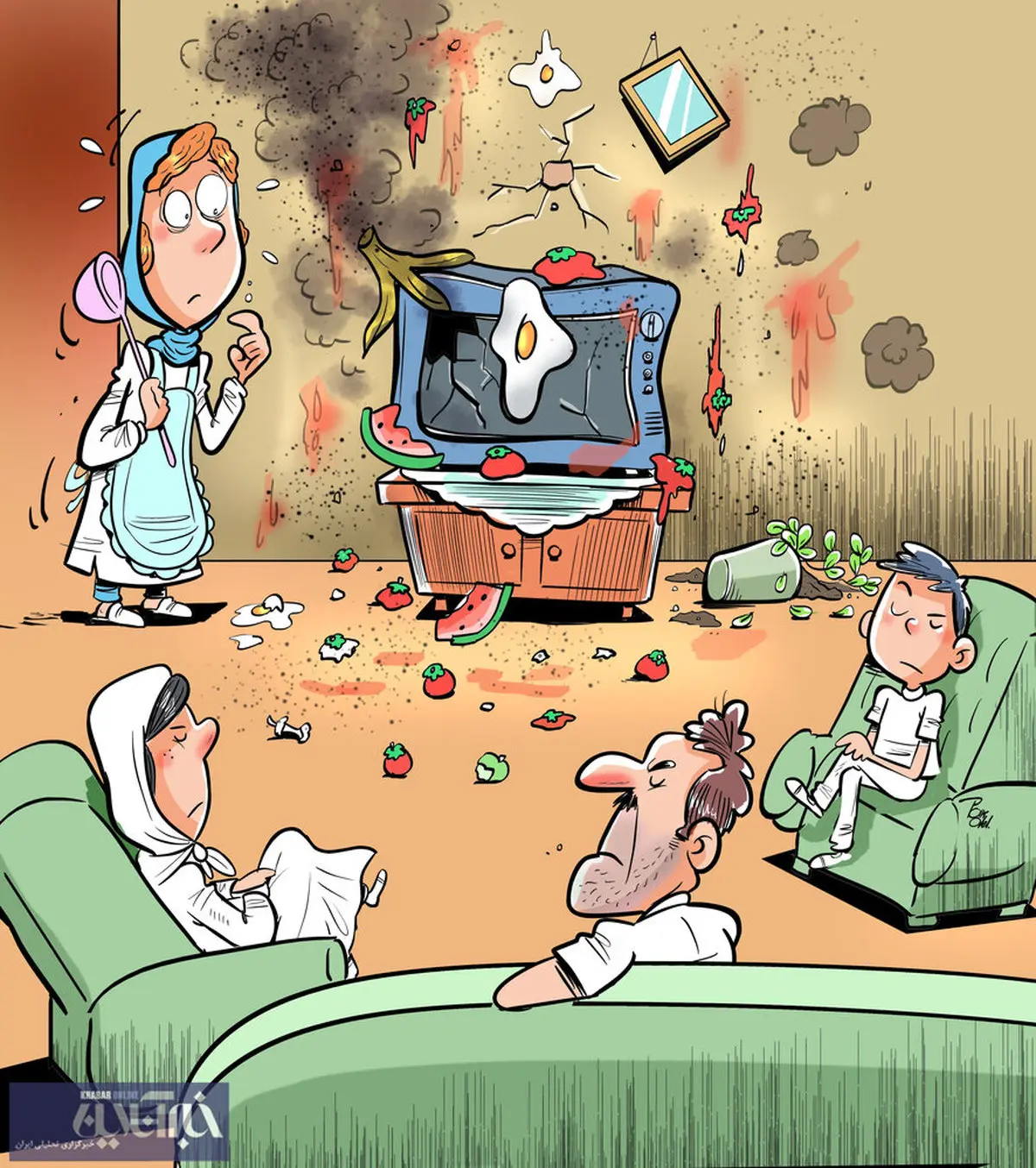 وضعیت مردم در قرنطینه خانگی! + کاریکاتور