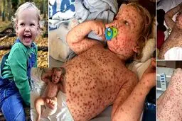 این کودک بدترین نوع آبله مرغان را گرفته است/عکس