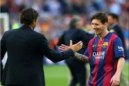 برخورد صمیمی مسی و انریکه در نیوکمپ+عکس