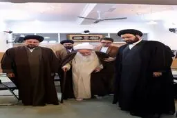 آیت‌الله صافی گلپایگانی در منزل سیدحسن/ عکس
