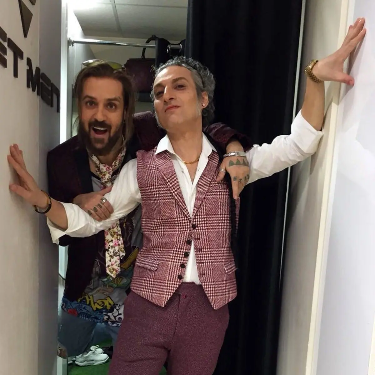 احمد مهرانفر و ارژنگ امير فضلى با گريم هايى متفاوت/عکس