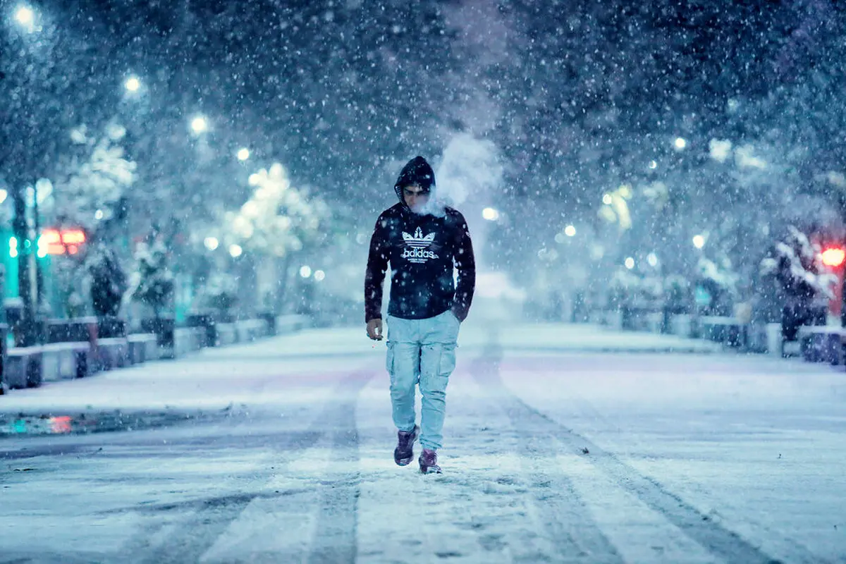 تصاویر / بارش برف شبانه در همدان