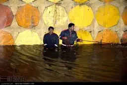 بارش تگرگ و آب‌گرفتگی در خرم آباد/عکس