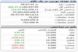 بورس بالاخره مثبت شد (۹۹/۱۲/۱۲) + جدول
