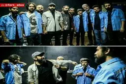 مهدی یراحی در لباس کارگران فولاد در کنسرتش / عکس