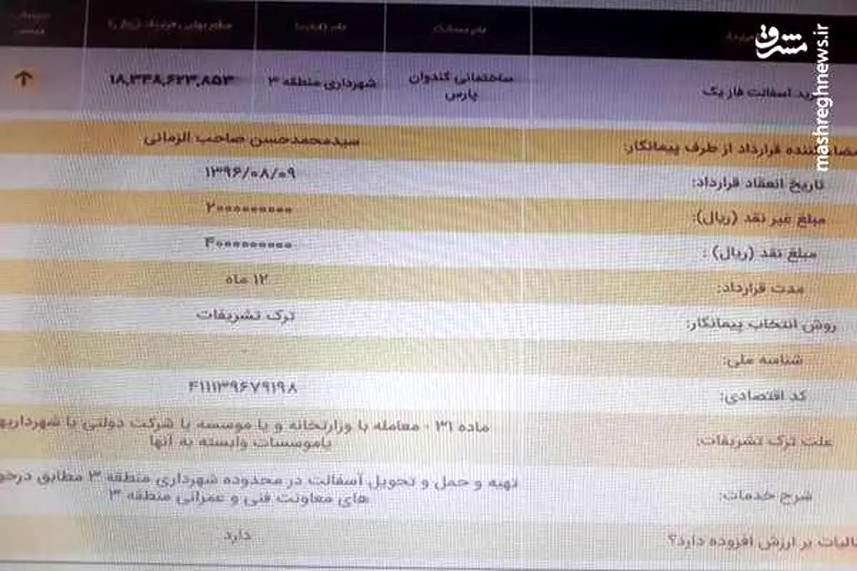 قراردادهای میلیاردی شهرداری با شرکت‌های خانوادگی+اسناد
