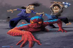 کاریکاتور/مردعنکبوتی هم اسیر دربی شد!