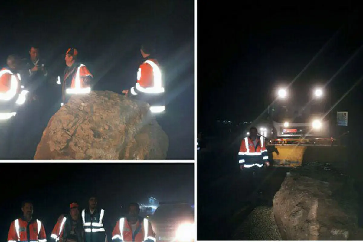 ریزش کوه در محور هراز/محور بازگشایی شد