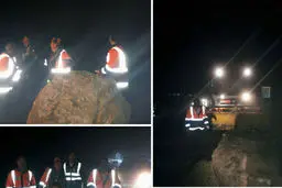 ریزش کوه در محور هراز/محور بازگشایی شد