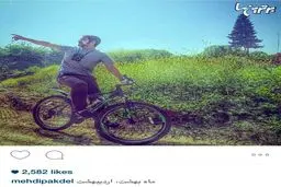 مهدی پاکدل و دوچرخه سواری در هوای بهاری/عکس