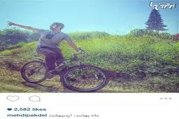 مهدی پاکدل و دوچرخه سواری در هوای بهاری/عکس