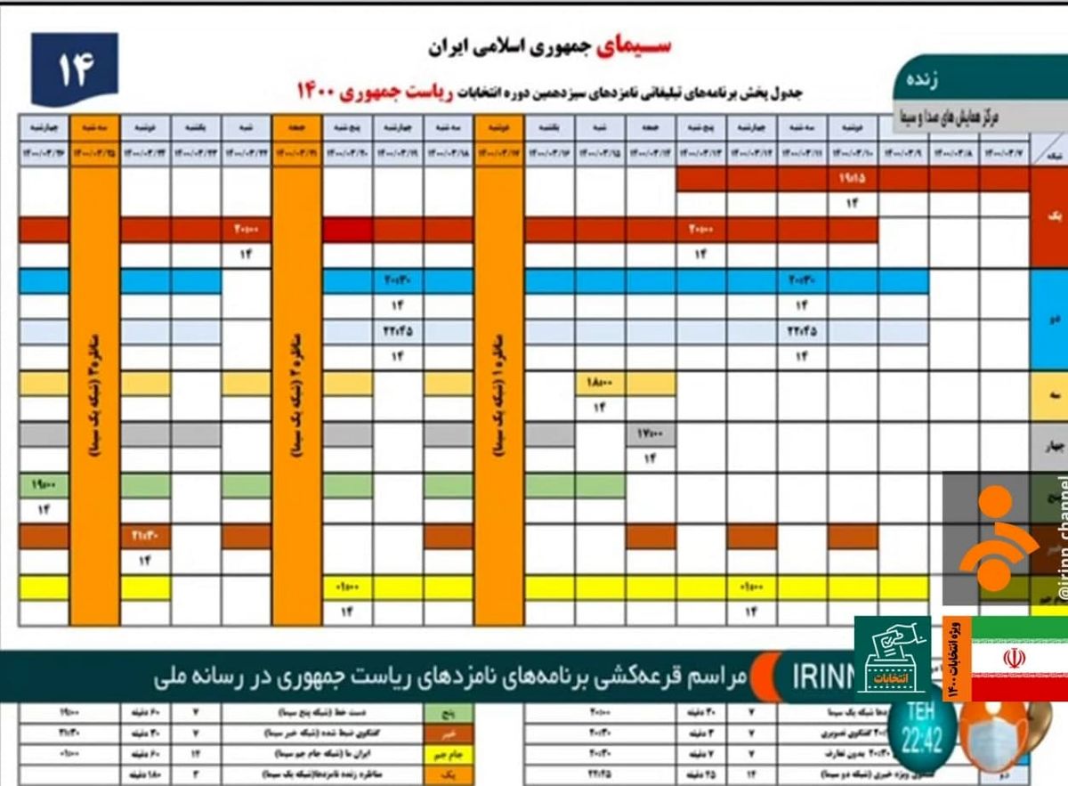 برنامه‌های انتخاباتی نامزدهای ریاست جمهوری در رسانه ملی - امروز جمعه ۷ خرداد