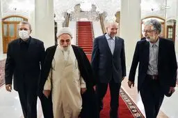 تصاویر افطاری قالیباف با روسای سابق مجلس