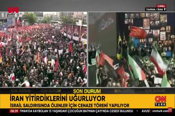 پخش زنده مراسم تشییع شهدا در شبکه سی‌ان‌ان ترک