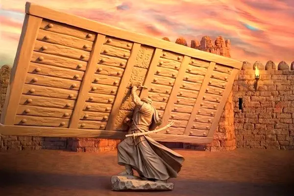 لحظه رونمایی از نماد زیبای فاتح خیبر