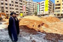 تصاویر حضور سید علی خمینی در محل شهادت سید حسن نصرالله