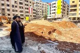 تصاویر حضور سید علی خمینی در محل شهادت سید حسن نصرالله