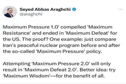 توصیه توییتری عراقچی به ترامپ