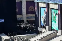 اولین تصویر هوایی از مصلای تهران در لحظه اقامه نماز بر پیکر شهید