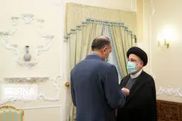 دیدارمشاور امنیت ملی امارات با رئیس جمهوری؛تصاویر