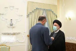 دیدارمشاور امنیت ملی امارات با رئیس جمهوری؛تصاویر
