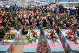 ورود پنج شهید گمنام دفاع مقدس به تبریز