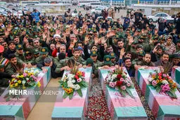 ورود پنج شهید گمنام دفاع مقدس به تبریز
