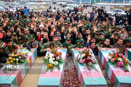 ورود پنج شهید گمنام دفاع مقدس به تبریز