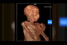 تصاویر مومیایی ۲ هزار ساله با جنینی در شکم|فیلم