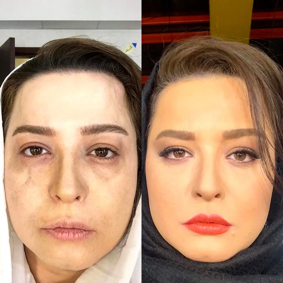 مقایسه دو گریم مهراوه شریفی نیا از سریال دل + عکس