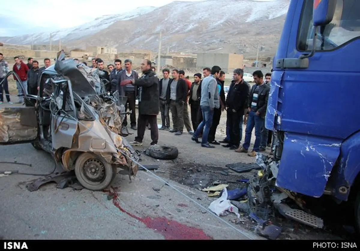 2کشته در تصادف دلخراش پراید با کامیون +عکس