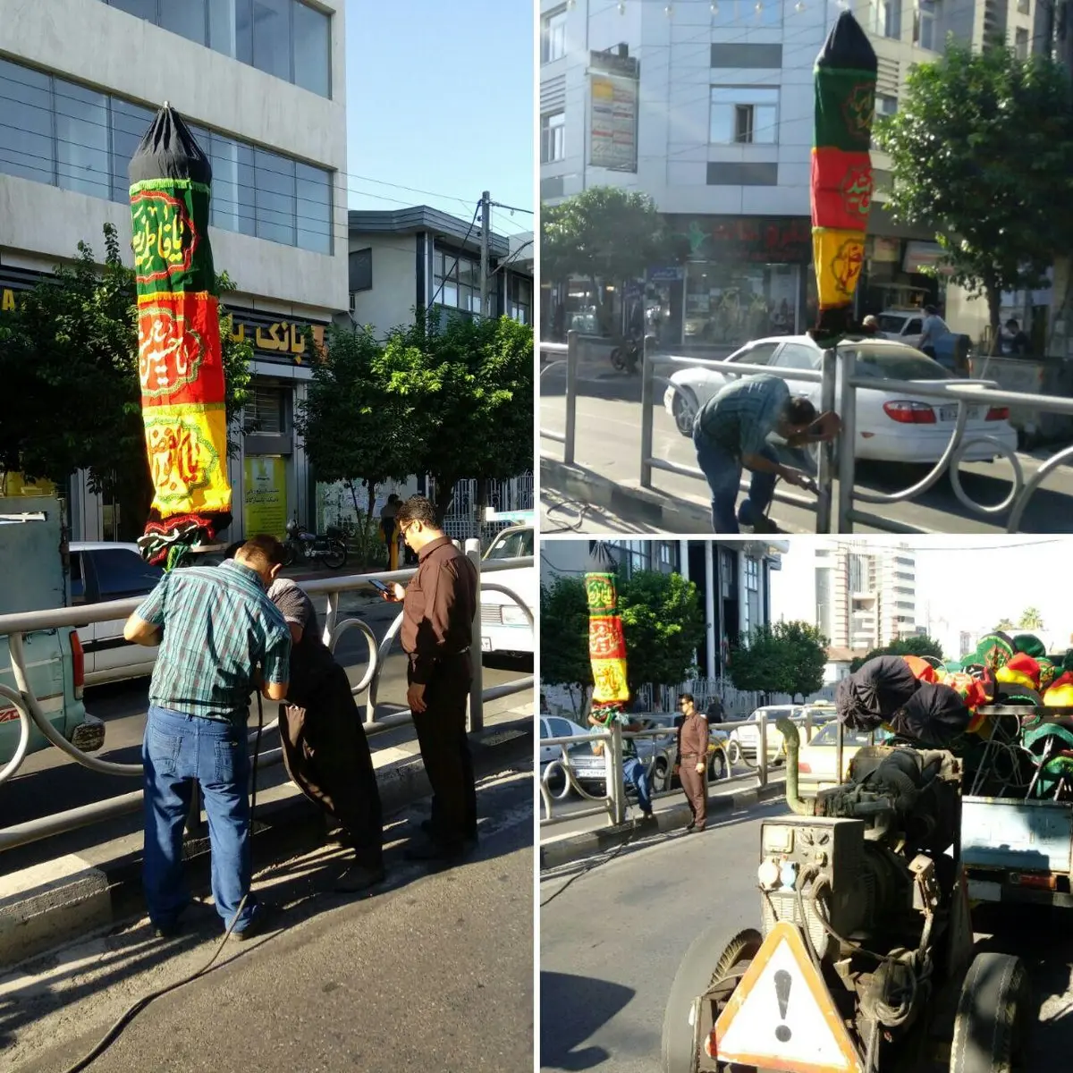 تصویری از نصب کتل در سطح شهر بمناسبت فرا رسیدن ماه محرم