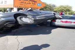 تصادف عجیب در ورامین / عکس