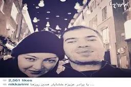 سلفی جالب بازیگر معروف در کنار برادرش/ عکس