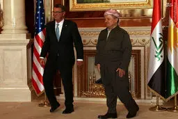 دیدار وزیر دفاع آمریکا با بارزانی در اربیل عراق/تصاویر