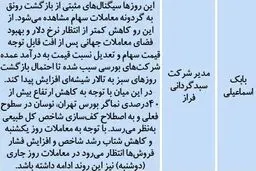 پیش‌بینی مهم درباره وضعیت امروز بورس