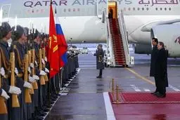 ورود امیر قطر به مسکو/ تصاویر