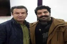 بهنام بانی در کنار یک پرسپولیسی/عکس